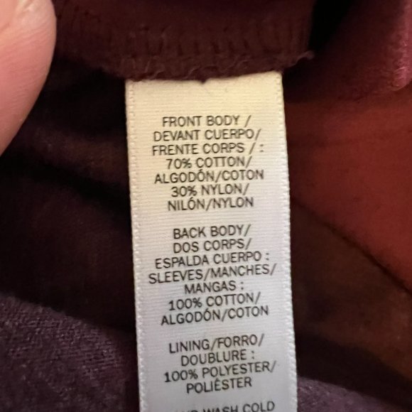 Ann Taylor LOFT Burgundy Lace Front Short Sleeve Tee Shirt - Medium - Picture 4 of 4